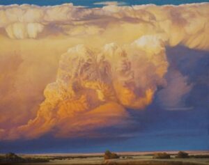 oil painting of thunderstorm